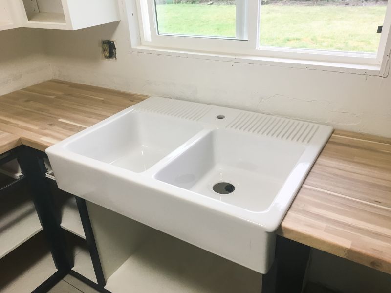 Double Basin Sink Installation